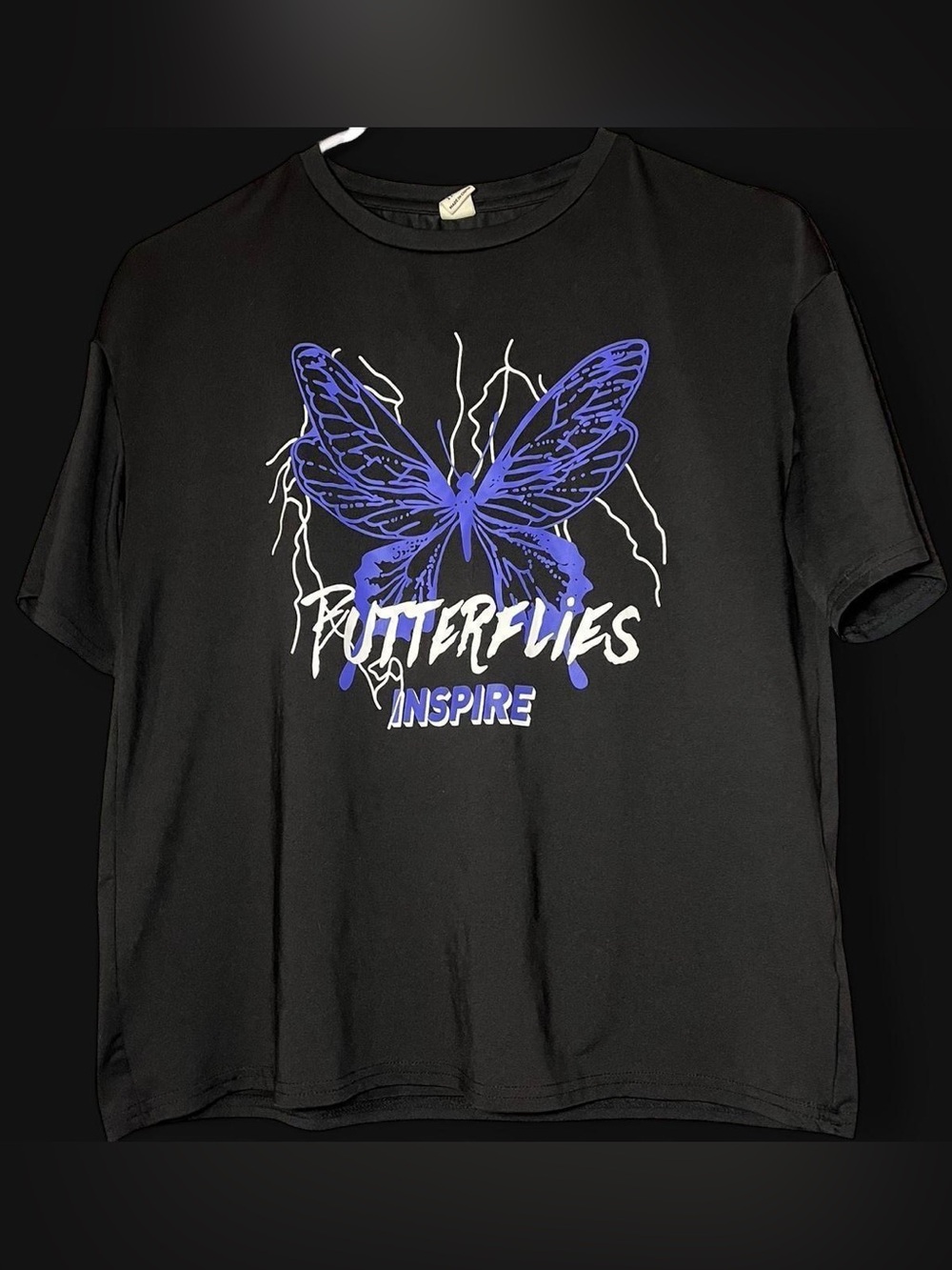 Black & Purple Multicolor Teens Butterflies Inspire Tshirt